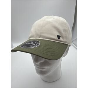 NO BAD IDEAS Two Tone Unisex Ivory Green Adjustable NWT Hat Cap